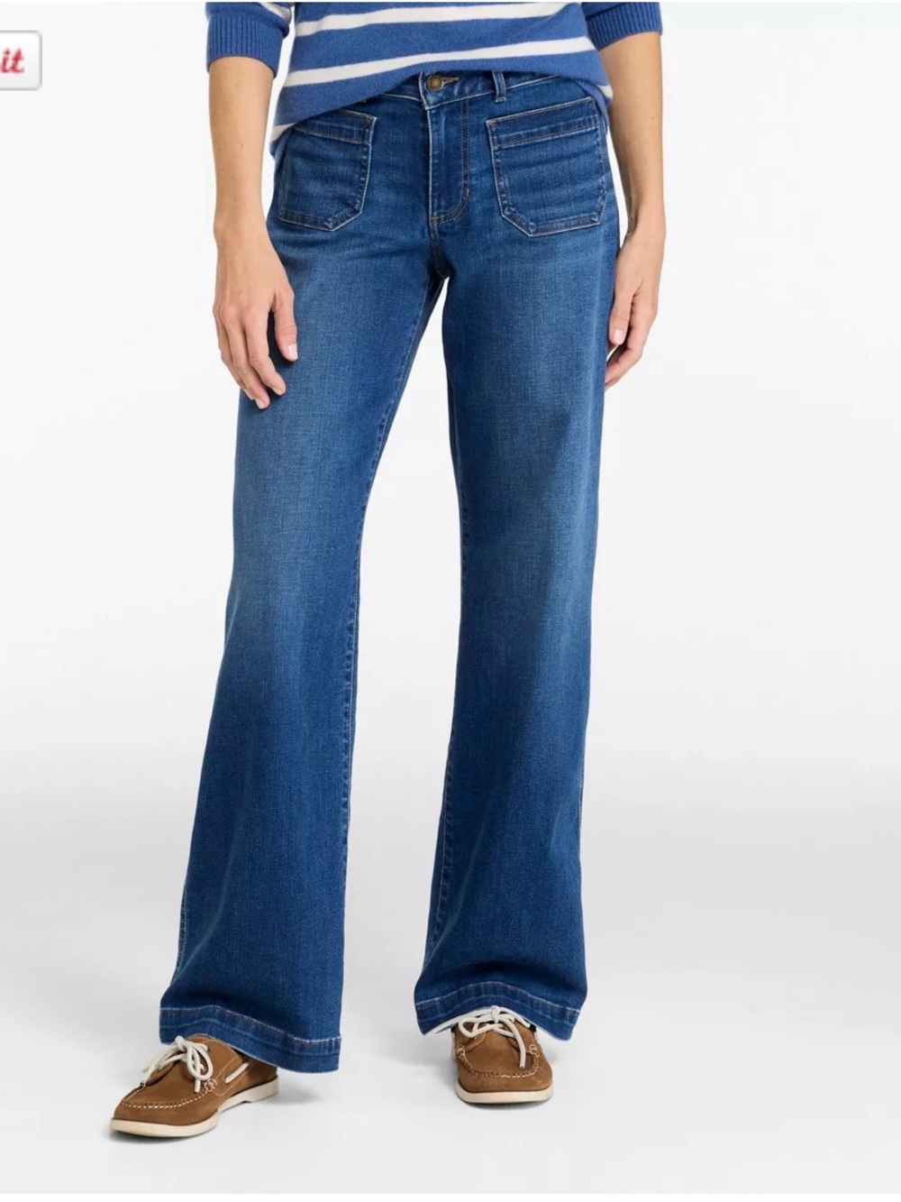 L.L. Bean Indigo Blue flare Jeans 6 regular 30 inseam